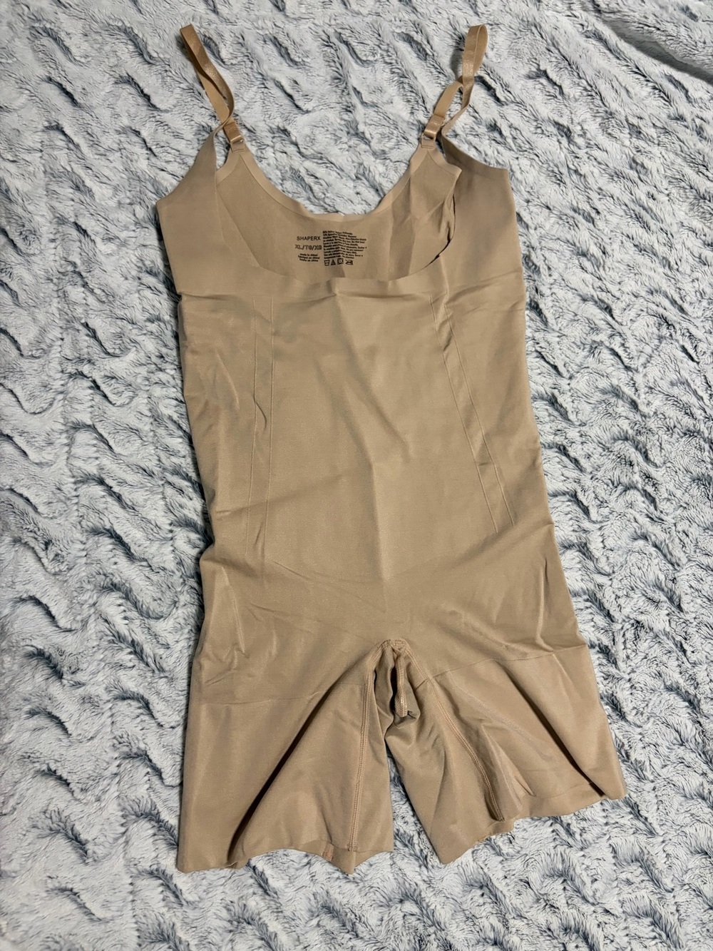 Beige Women’s Shapewear Bodysuit with Adjustable Straps